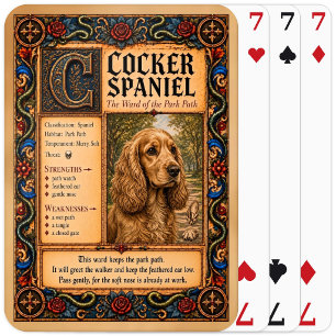 Baralho Cocker Spaniel, Arte de Bestiário Medieval
