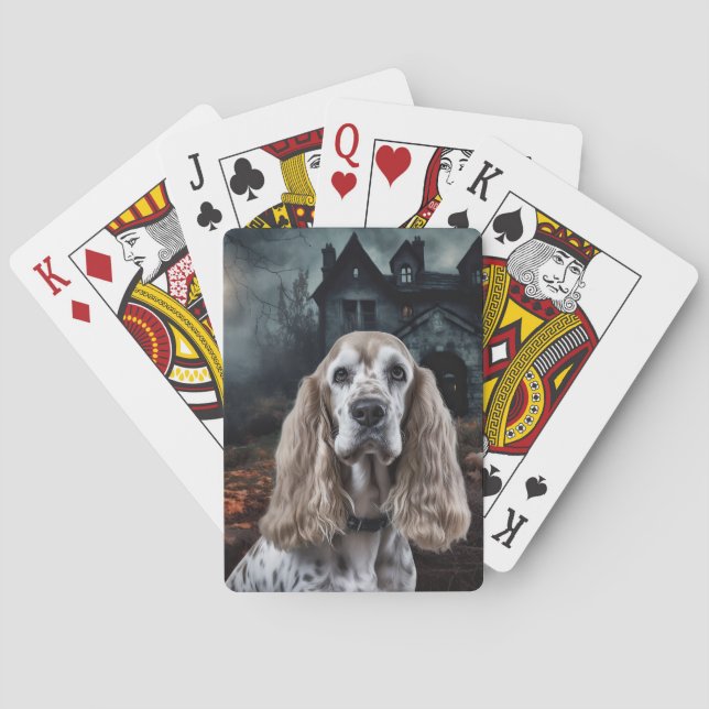Baralho Cocker Spaniel Dia das Bruxas Assustador (Verso)