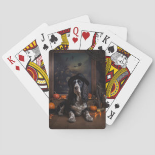 Baralho Cocker Spaniel Inglês Abóboras Halloween Assustado