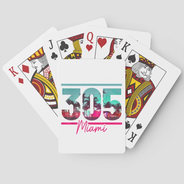 Baralho Código de Área de Miami 305 - Prítico de Palmeiras (Verso)