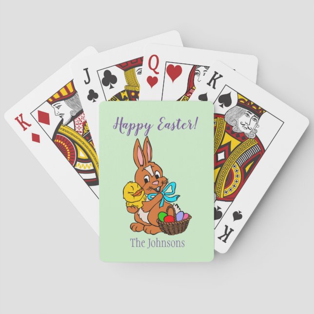 Baralho Coelho e Pintinho da Páscoa Deco de Cartas de Bara (Verso)