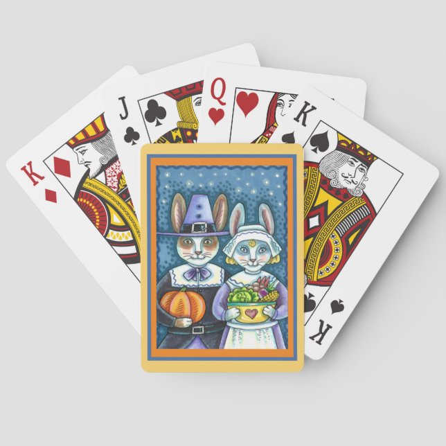 BARALHO COELHOS DE PILGRIM, OBRIGADO A COLHEITA DE HARE, B (Verso)