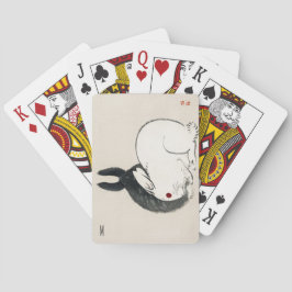 Baralho Coelhos Vintage, preto e branco, japonês