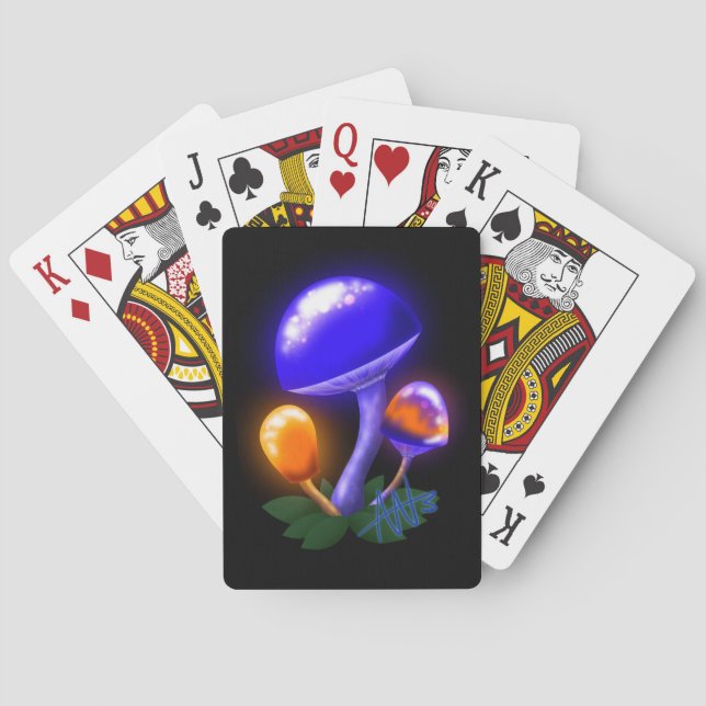 Baralho Cogumelo Branco Imaginoso Laranja e Azul (Verso)