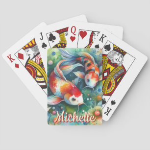 Baralho Coi Fish Whimsical Watercolor Personalizado