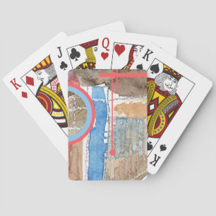 Baralho Colagem de abstrato, mídia mista e aquarela 5