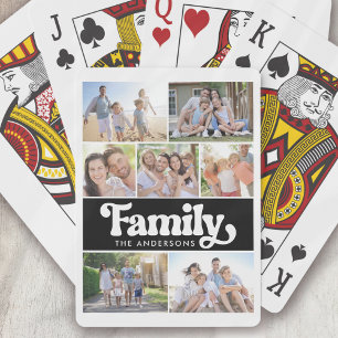 Baralho Colagem de Fotografias com Tipografia Retro Famili