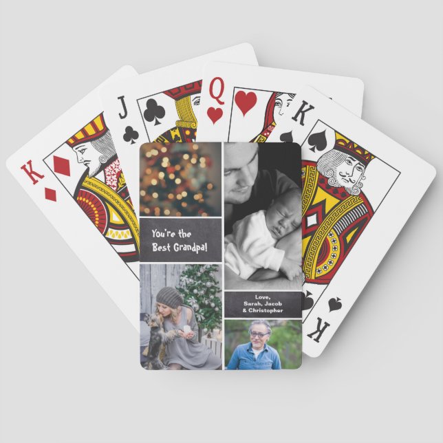 Baralho Colagem de Fotos Chalked, vertical (Verso)