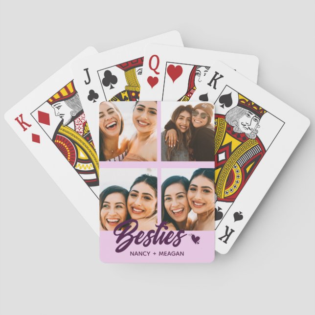 Baralho Colagem de Fotos Personalizada Bestie Forever (Verso)