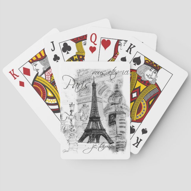 Baralho Colagem em Torre Paris Eiffel (Verso)