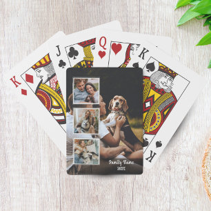 Baralho Colar de Fotos 4 Família Nome Preto Poker Carro