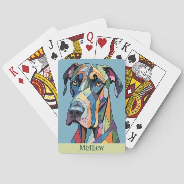 Baralho Colorful Cubist Great Dane  (Verso)