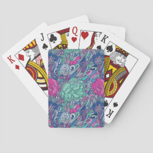 Baralho Colorful Floral Doodle Pattern