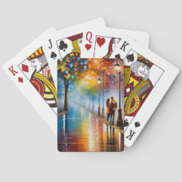 Baralho Colorful Romantic Couple Street Night Painting