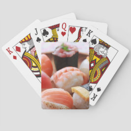 Baralho Colorful Sushi Selection on Wooden Plate
