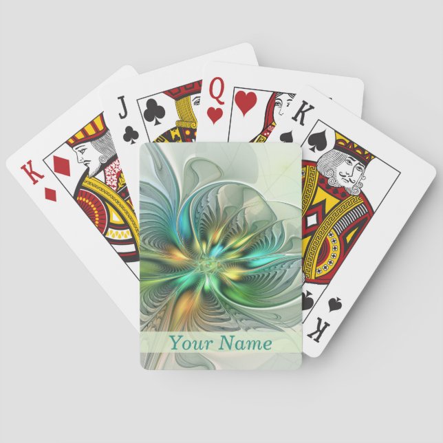 Baralho Colorida Fantasy Modern Abstrato Art Flower Name (Verso)