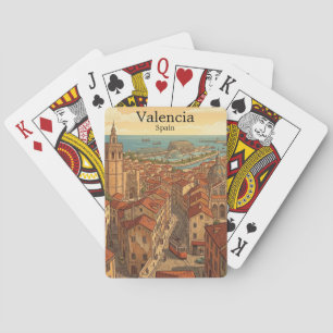 Baralho Colorida Valência Espanha Viagem Vintage