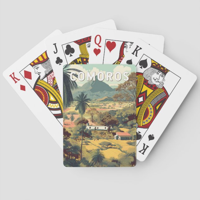 Baralho Comoros Illustration Travel Art Vintage (Verso)