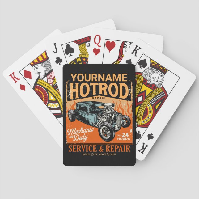 Baralho Compro Mecânico NOME Personalizado da Garagem de H (Verso)