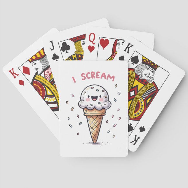 Baralho Cone de Sorvete I Scream com Confeitos (Verso)