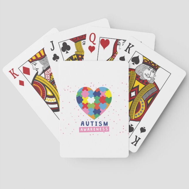 Baralho consciência rosa sobre autismo (Verso)