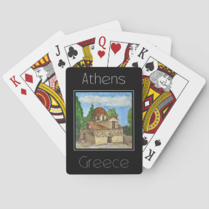 Baralho Cor da água poster de viagens da Grécia de Atenas