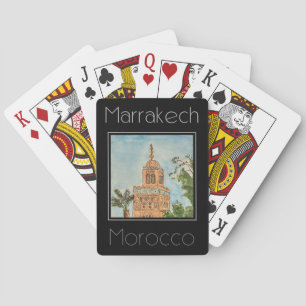 Baralho Cor da água poster de viagens de Marraquexe Marroc
