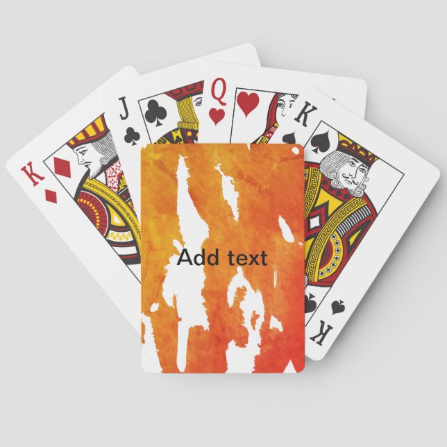 Baralho Cor d'água laranja amarela adicionar texto pintura (Verso)