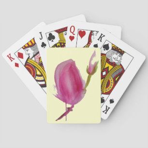 Baralho Cor-de-rosa Magnolia, flor de aquarela