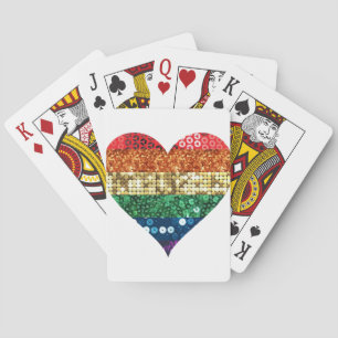 Baralho coração arco-íris lgbt