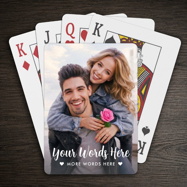 Baralho Coração de Amor com Foto e Texto Personalizado (Criador carregado)