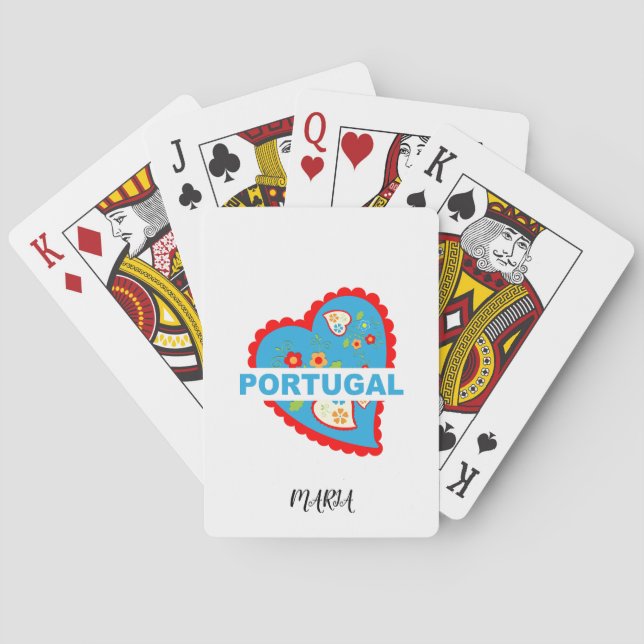 Baralho Coração português alegre (Verso)