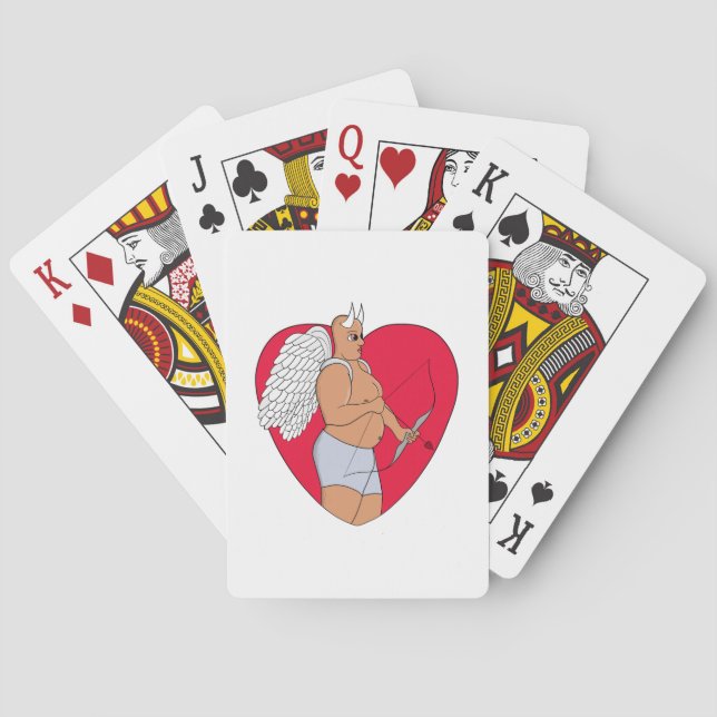 Baralho Coração Romântico com um Cupido Incomum (Verso)