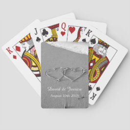 Baralho Corações de amor na areia de cartas de brinde