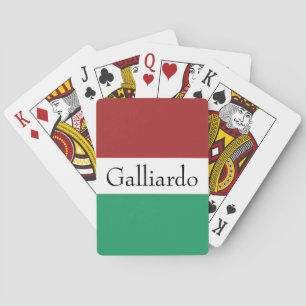 Baralho Cores da Bandeira Italiana Sobrenome Nome Personal