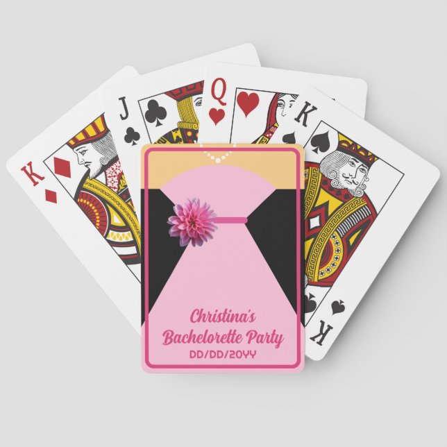 Baralho Cores de casamento rosa para festa de despedida de (Verso)