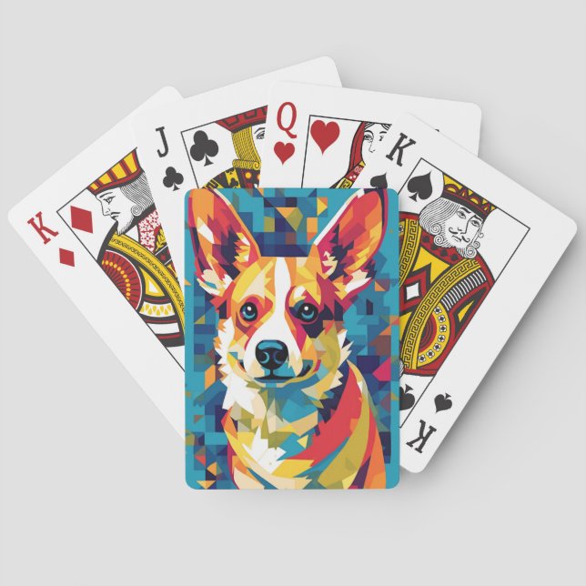 Baralho Corgi Pop Art Design Curioso e Abstrato (Verso)