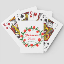 Baralho coroa verde vermelha cir adicionar nome bridesmaid