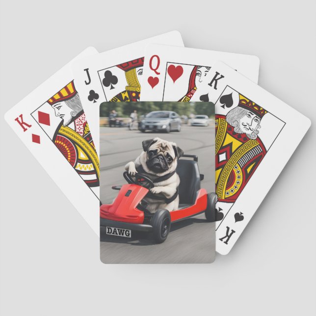 Baralho Corrida Pug go-kart (Verso)