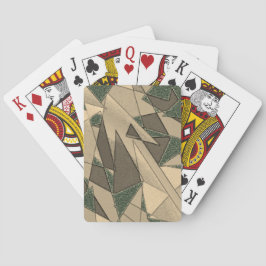 Baralho Corte triangular bege em 'fundo verde escuro'