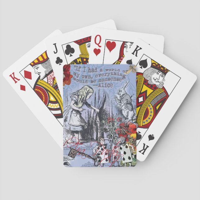 Baralho Cortina de bobagem clássica da Alice no país das m (Verso)