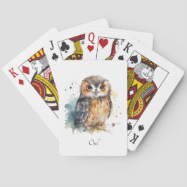 Baralho Coruja-branca em aquarela