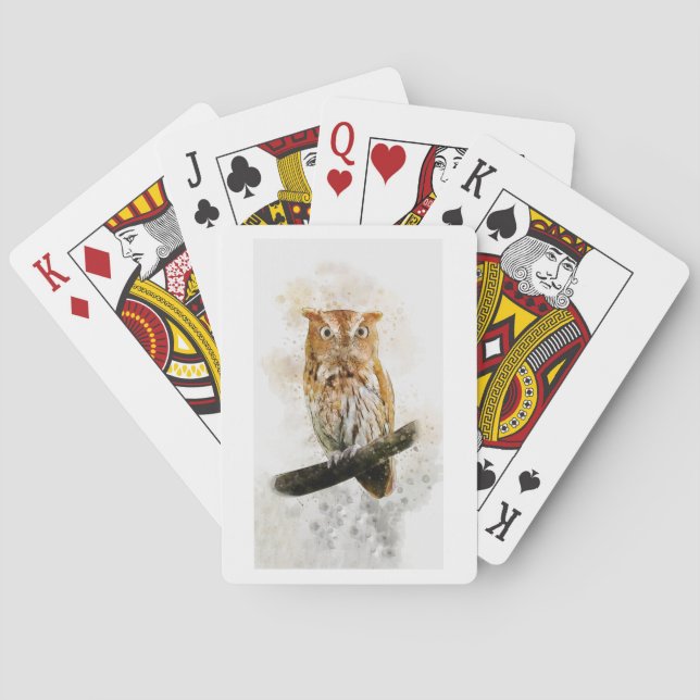 Baralho Coruja-marrom jogando cartas (Verso)