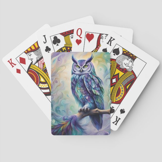 Baralho Coruja Roxa e Teal (Verso)
