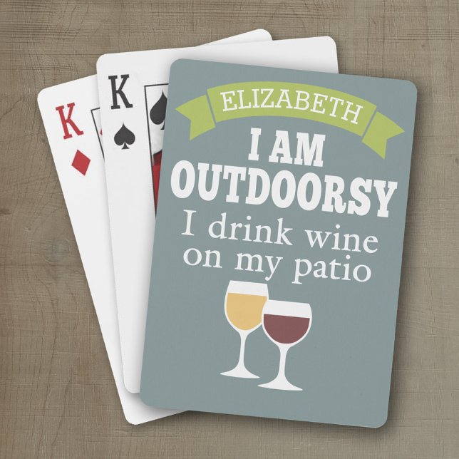 Baralho Cota Engraçada de Vinho com Nome Personalizado (Personalized playing cards with a funny wine saying - great for a party)