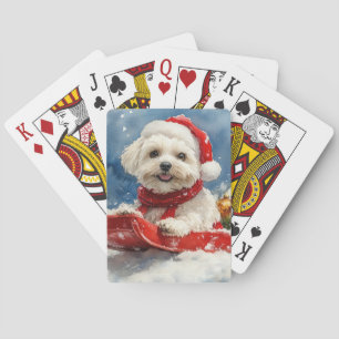Baralho Coton De Tulear no Trenó Deixe Nevar Natal
