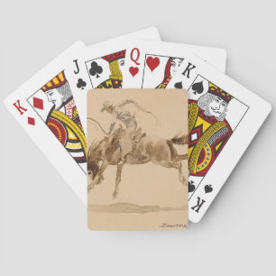 Baralho Cowboy em um Cavalo Empinando de Edward Borein