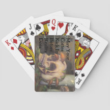 Crânio de Cartões Café Chuta Antes da Realidade