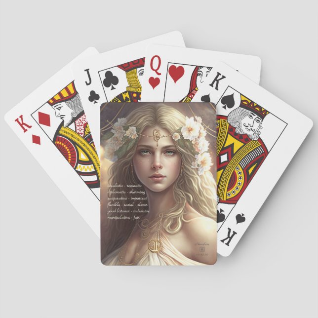 Baralho Create Your Own Libra Sun Sign Zodiac Goddess (Verso)