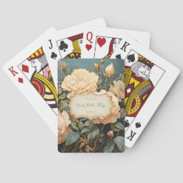 Baralho Create Your Own Teal Peach & Yellow Roses Bouquet